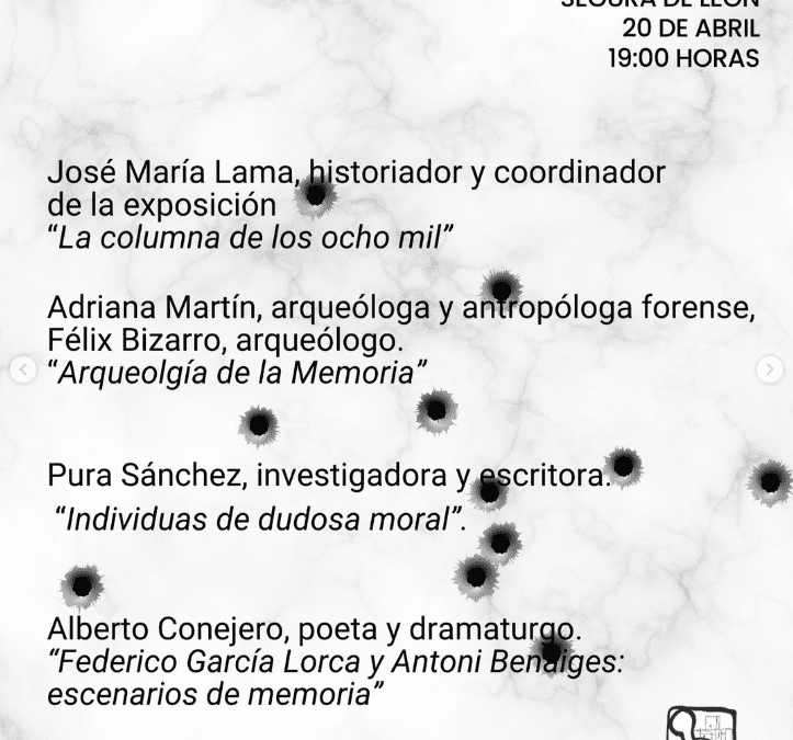 Jornadas de Memoria Histórica en el IES Ildefonso Serrano de Segura de León el sábado 20 de abril