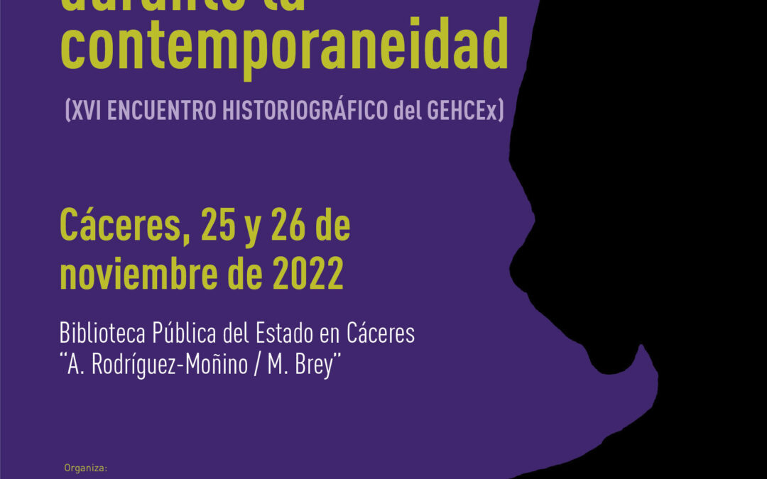 Congreso «Las mujeres en Extremadura durante la Contemporaneidad». 25 y 26 de noviembre.
